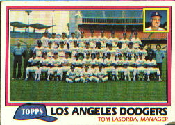 1981 Topps Baseball Cards      679     Dodgers Team CL#{Tom Lasorda MG